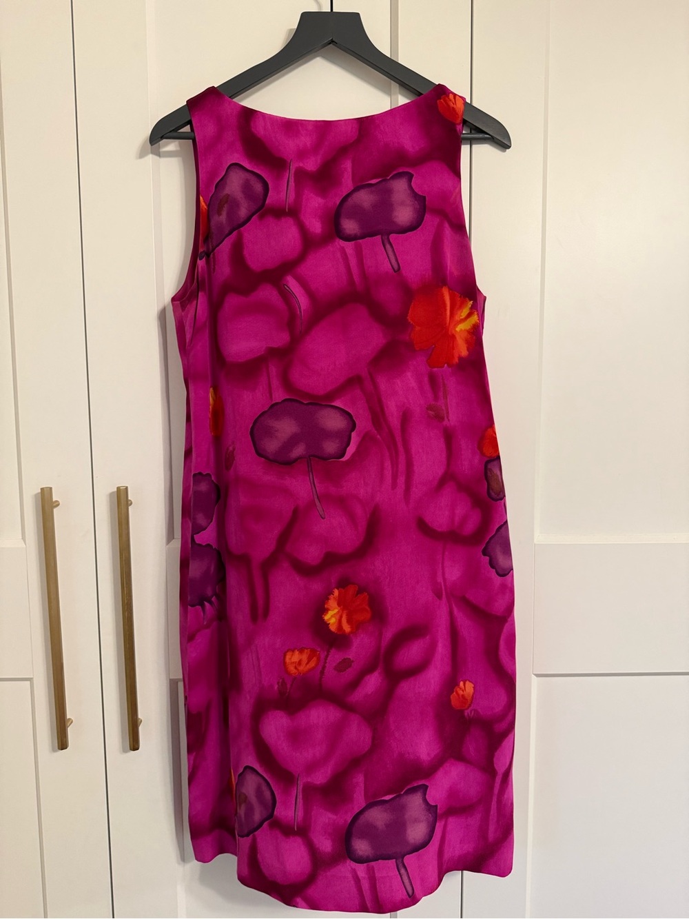 Rickie Freeman Teri Jon Women’s 12 100% Silk Pink Floral Sheath Tank Dress Cape - Picture 3 of 5